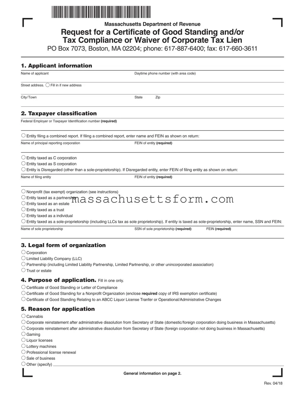 Fill Your Massachusetts Certificate Tax Form