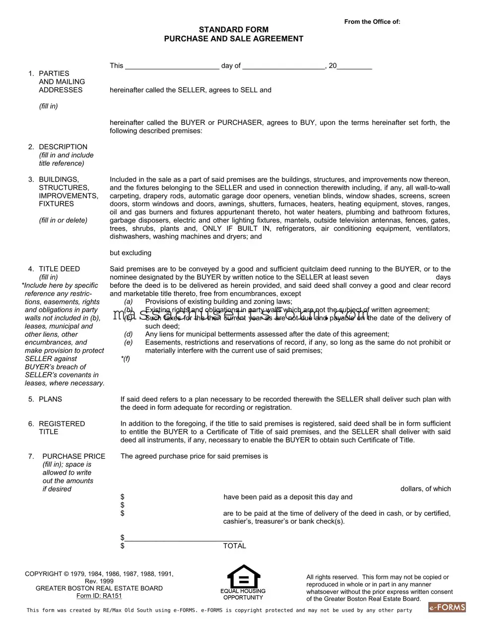 Fill Your Massachusetts Real Estate Form