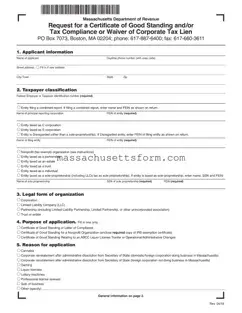 Fill Your Massachusetts Certificate Tax Form