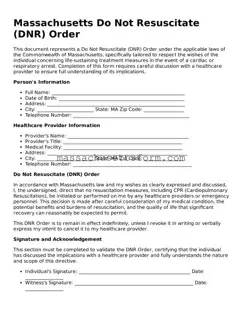 Printable  Do Not Resuscitate Order Document for Massachusetts