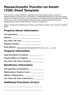 Printable  Transfer-on-Death Deed Document for Massachusetts
